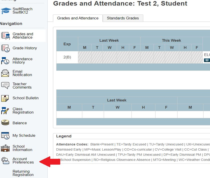 Screenshot of the PowerSchool Landing Page